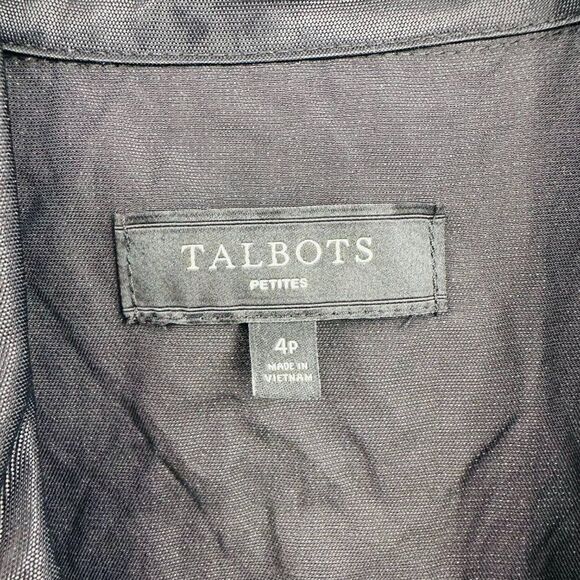 Talbots Size 4P Black Nylon Lightweight Collared Vented Jacket - Picture 6 of 7